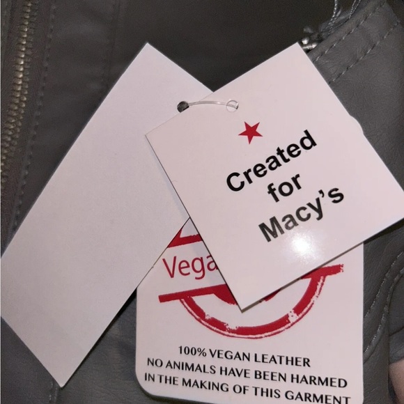 Jou Jou Vegan Leather Moto Jacket Gray Women’s Medium New With Tags - Picture 11 of 16